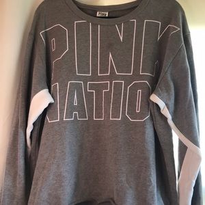 Grey crewneck from pink nation sz -L